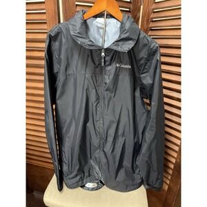 Columbia Glennaker Lake Rain Windbreaker Jacket Men LT Black Hooded Packable